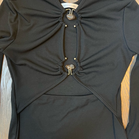 Christopher Esber Black Long Sleeve Cut Out Blouse - Picture 4 of 7